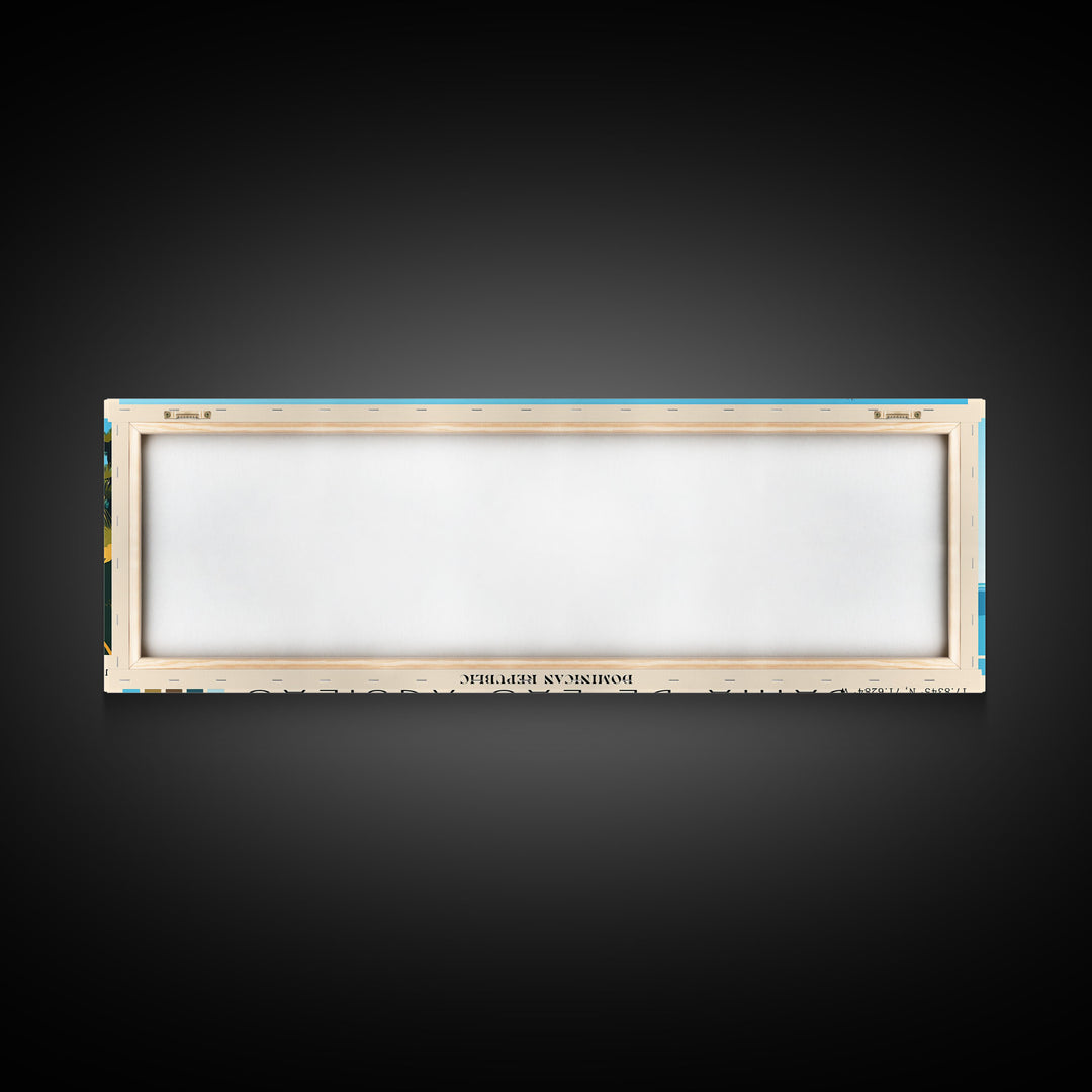 Bahia de Las Aguilas, Dominican Republic Panoramic Print, Vacation Gift, Dominican Republic Wall Art, Beach Painting, Beach Decor, Large Wall Art, Wood Frame Art