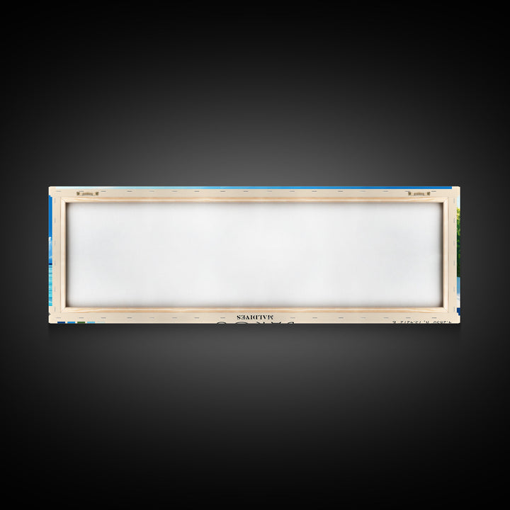 Baros, Maldives Panoramic Print, Vacation Gift, Maldives Wall Art, Beach Painting, Beach Decor, Large Wall Art, Wood Frame Art