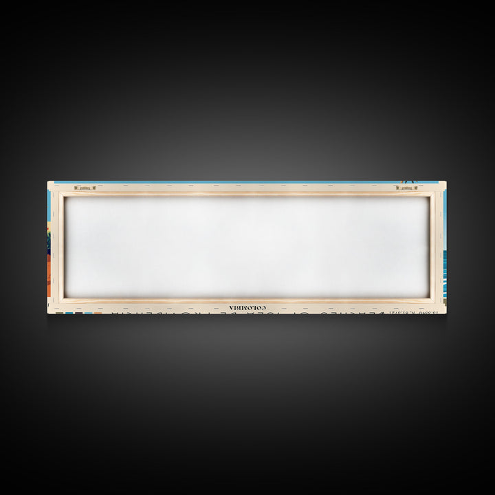 Beaches of Isla de Providencia, Colombia Panoramic Print, Vacation Gift, Colombia Wall Art, Beach Painting, Beach Decor, Large Wall Art, Wood Frame Art