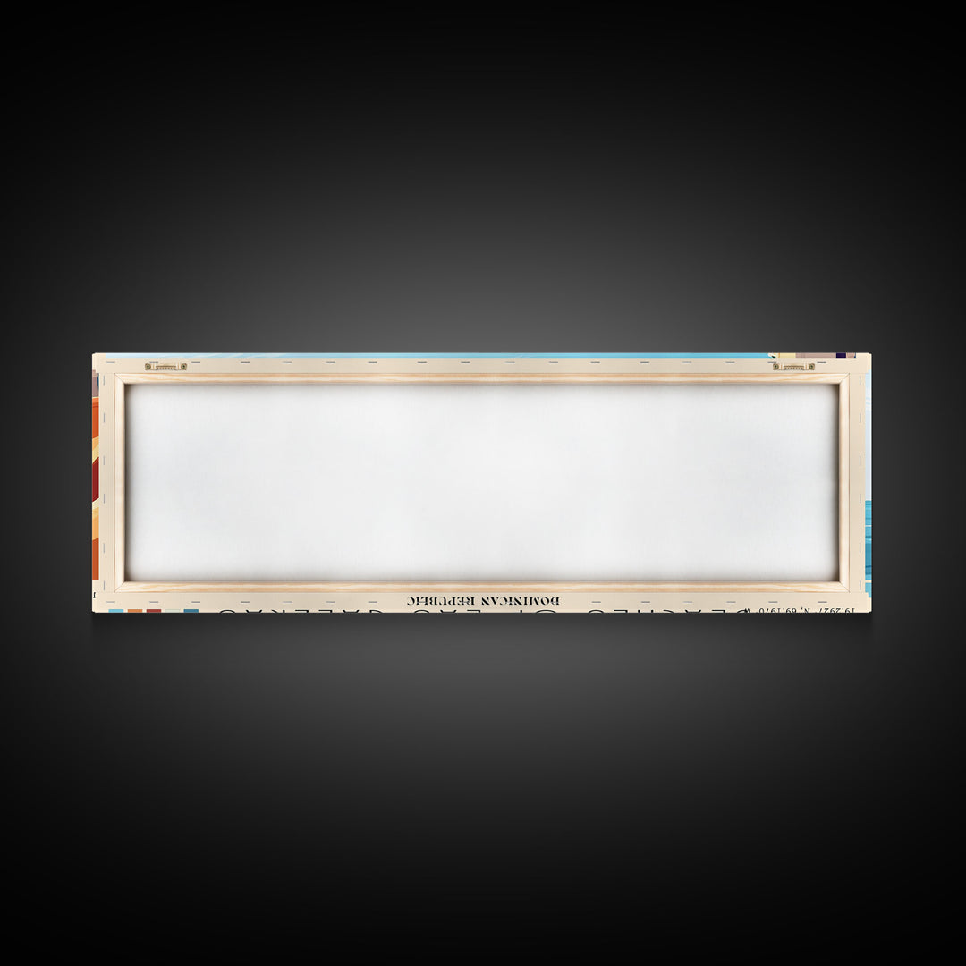 Beaches of Las Galeras, Dominican Republic Panoramic Beach Print, Vacation Gift, Dominican Republic Wall Art, Framed Canvas Print, Framed Beach Painting