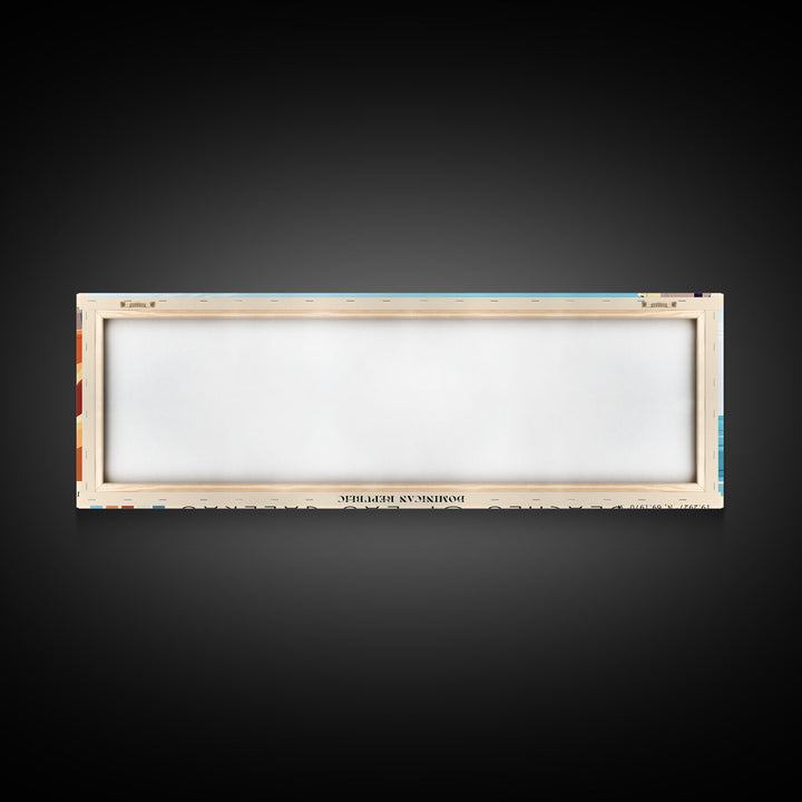 Beaches of Las Galeras, Dominican Republic Panoramic Beach Print, Vacation Gift, Dominican Republic Wall Art, Framed Canvas Print, Framed Beach Painting