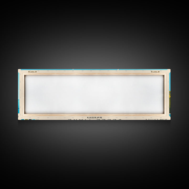 Belle Mare, Mauritius Panoramic Print, Vacation Gift, Mauritius Wall Art, Beach Painting, Beach Decor, Large Wall Art, Wood Frame Art
