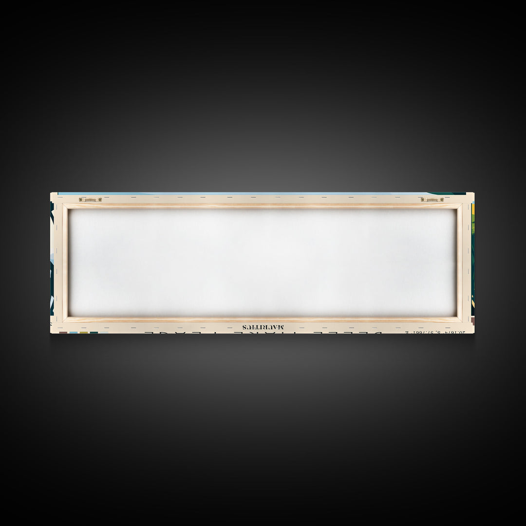 Belle Mare Plage, Mauritius Panoramic Beach Print, Vacation Gift, Mauritius Wall Art, Framed Canvas Print, Framed Beach Painting