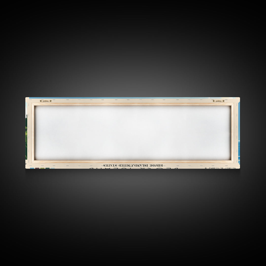 Block Island, Rhode Island,United States Panoramic Print, Vacation Gift, Rhode Island,United States Wall Art, Beach Painting, Beach Decor, Beach Or Lakehouse Art