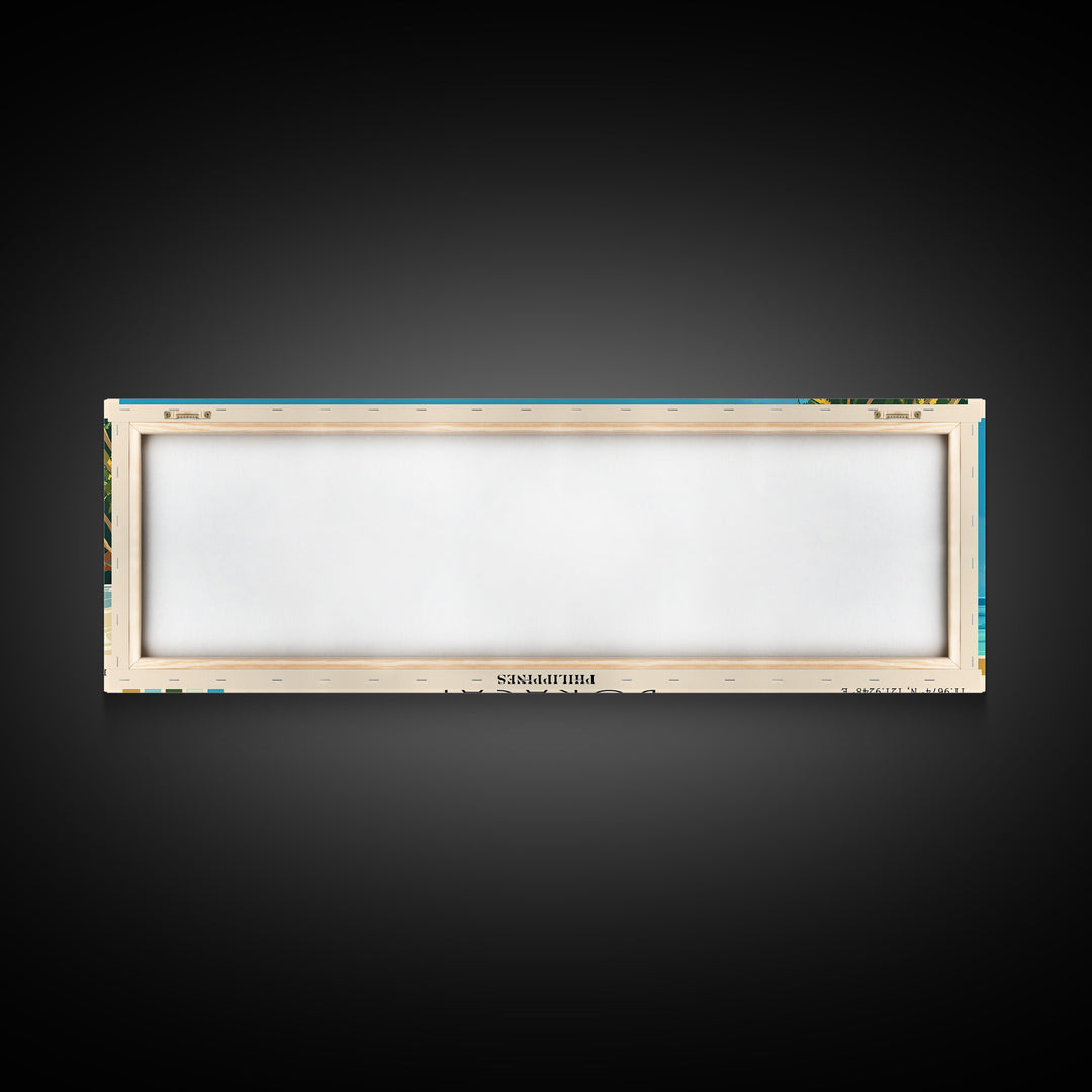 Boracay, Philippines Panoramic Print, Vacation Gift, Philippines Wall Art, Beach Painting, Beach Decor, Large Wall Art, Wood Frame Art