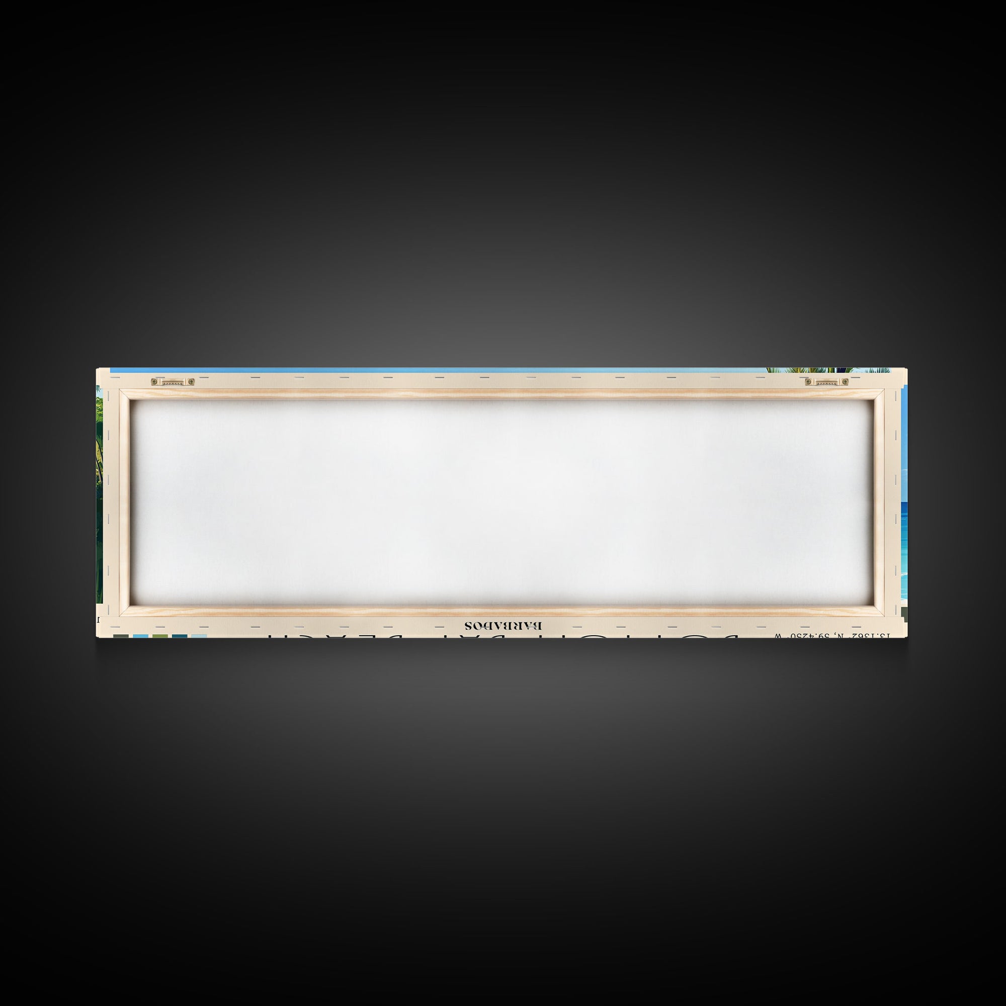Bottom Bay Beach, Barbados Panoramic Beach Print, Vacation Gift, Barbados Wall Art, Framed Canvas Print, Framed Beach Painting