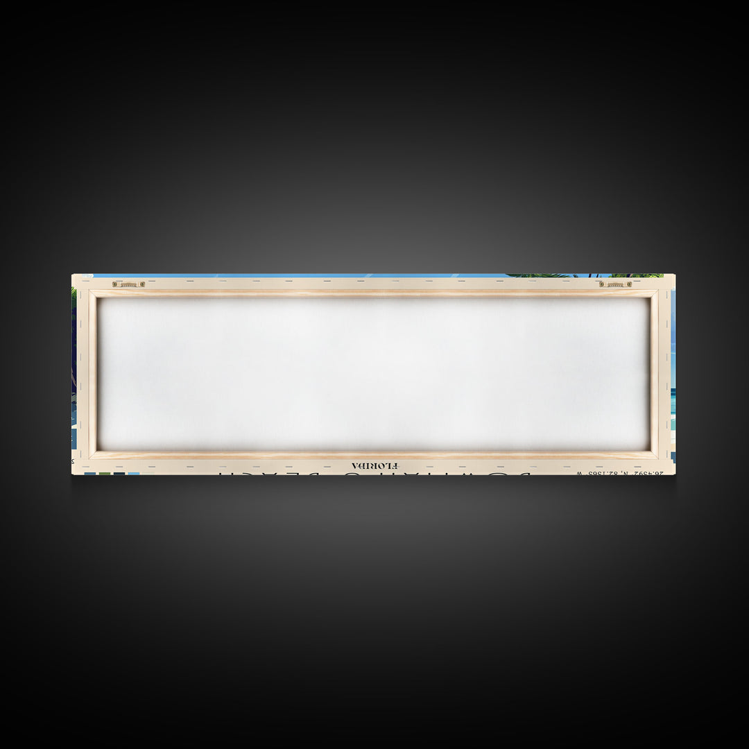 Bowman’s Beach, Florida Panoramic Print, Vacation Gift, Florida Wall Art, Beach Painting, Beach Decor, Large Wall Art, Wood Frame Art