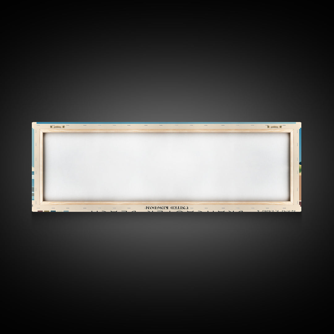 Brancaster Beach, United Kingdom Panoramic Beach Print, Vacation Gift, United Kingdom Wall Art, Framed Canvas Print, Framed Beach Painting