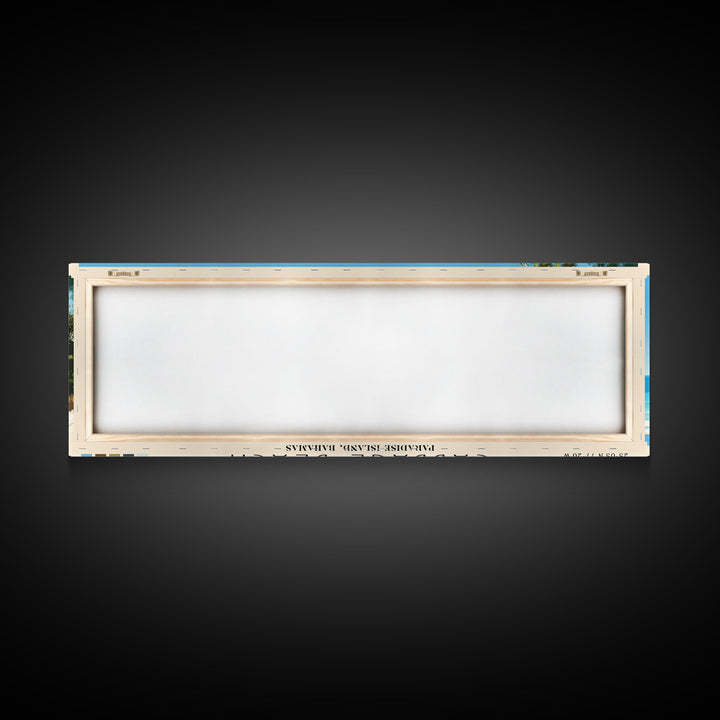 Cabbage Beach, Paradise Island, Bahamas Panoramic Print, Vacation Gift, Paradise Island, Bahamas Wall Art, Beach Painting, Beach Decor, Large Wall Art, Wood Frame Art