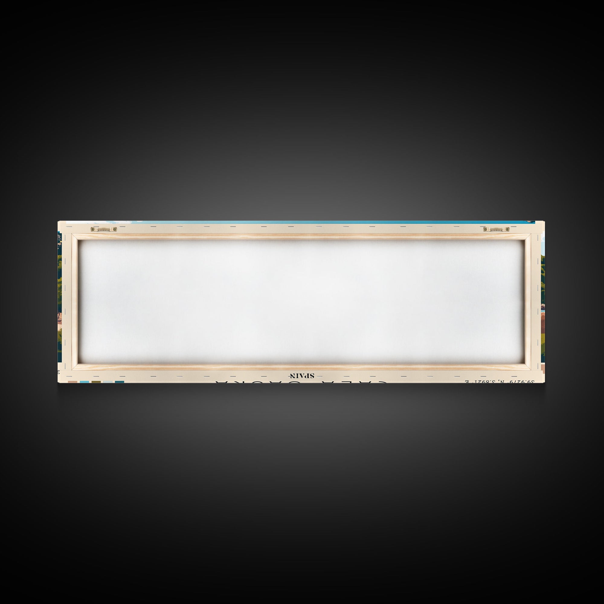 Cala Saura, Spain Panoramic Print, Vacation Gift, Spain Wall Art, Beach Painting, Beach Decor, Large Wall Art, Wood Frame Art