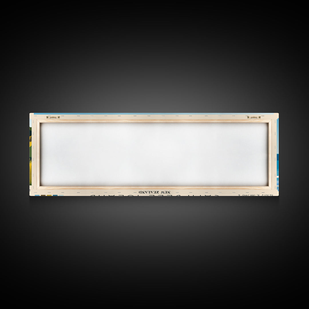 Campbell Island, New Zealand Panoramic Print, Vacation Gift, New Zealand Wall Art, Beach Painting, Beach Decor, Large Wall Art, Wood Frame Art