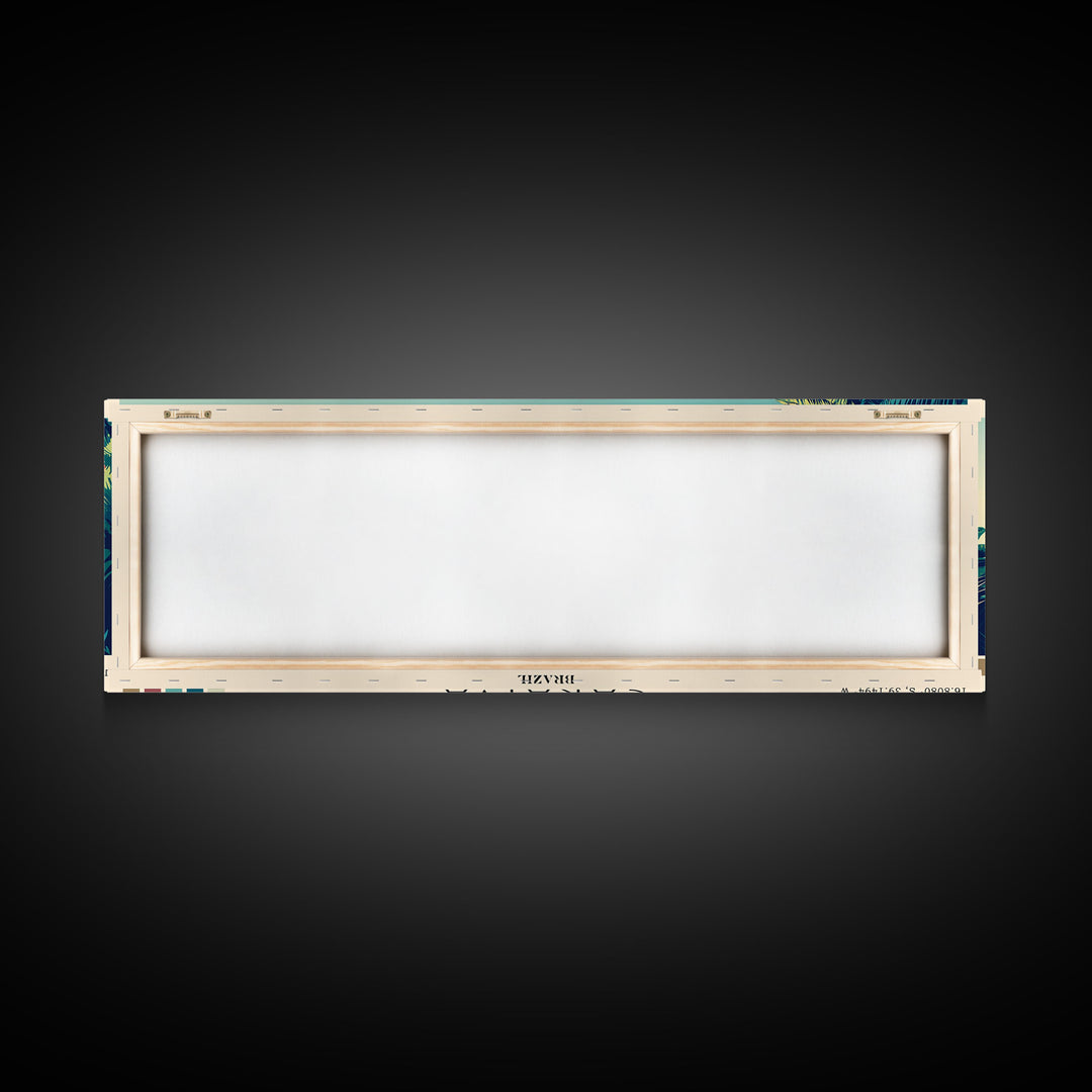 Caraíva, Brazil Panoramic Print, Vacation Gift, Brazil Wall Art, Beach Painting, Beach Decor, Large Wall Art, Wood Frame Art