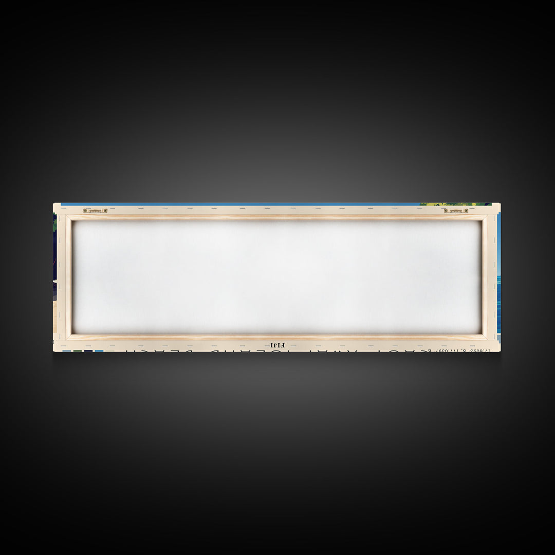 Cast Away Island Beach, Fiji Panoramic Print, Vacation Gift, Fiji Wall Art, Beach Painting, Beach Decor, Beach Or Lakehouse Art