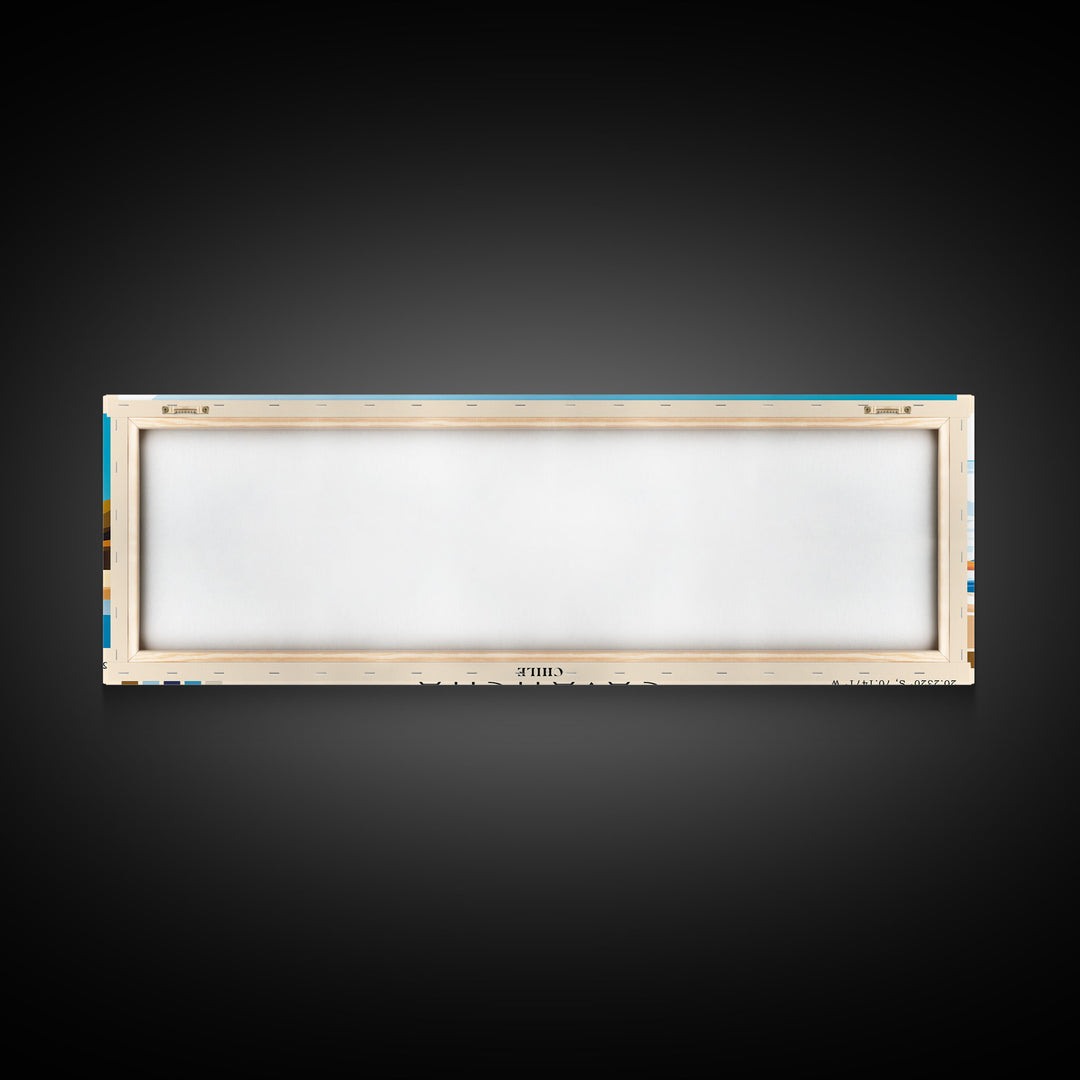 Cavancha, Chile Panoramic Print, Vacation Gift, Chile Wall Art, Beach Painting, Beach Decor, Large Wall Art, Wood Frame Art