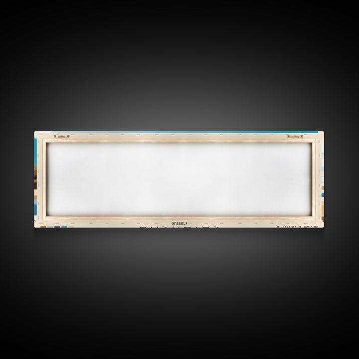 Cavancha, Chile Panoramic Print, Vacation Gift, Chile Wall Art, Beach Painting, Beach Decor, Large Wall Art, Wood Frame Art