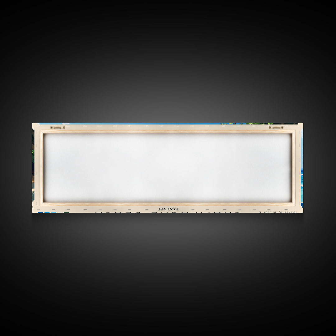 Champagne Beach, Vanuatu Panoramic Beach Print, Vacation Gift, Vanuatu Wall Art, Framed Canvas Print, Framed Beach Painting