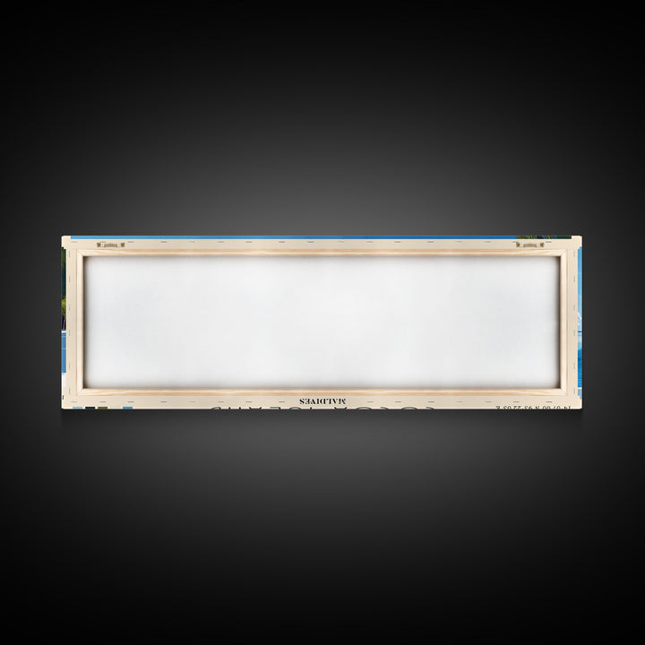 Cocoa Island, Maldives Panoramic Print, Vacation Gift, Maldives Wall Art, Beach Painting, Beach Decor, Large Wall Art, Wood Frame Art