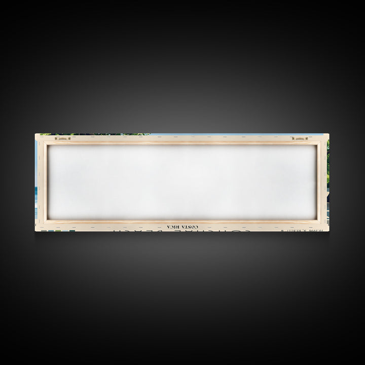 Conchal Beach, Costa Rica Panoramic Print, Vacation Gift, Costa Rica Wall Art, Beach Painting, Beach Decor, Large Wall Art, Wood Frame Art