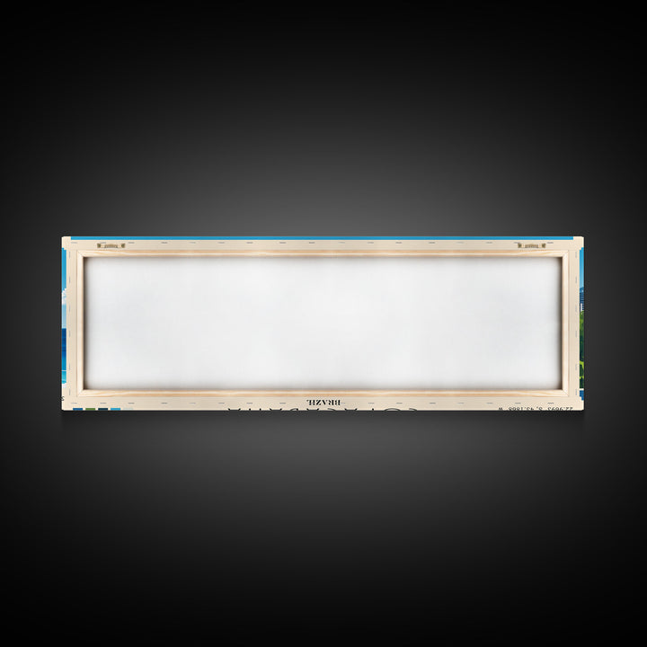 Copacabana, Brazil Panoramic Beach Print, Vacation Gift, Brazil Wall Art, Framed Canvas Print, Framed Beach Painting