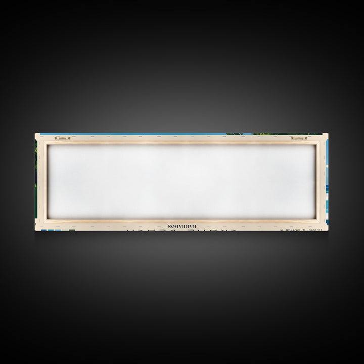 Crane Beach, Barbados Panoramic Beach Print, Vacation Gift, Barbados Wall Art, Beach Painting, Beach Decor, Beach Painting