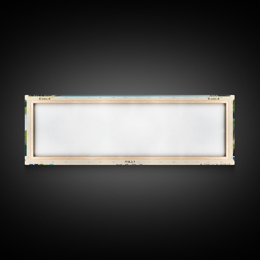 Cuba, Cuba Panoramic Beach Print, Vacation Gift, Cuba Wall Art, Beach Painting, Beach Decor, Beach Painting