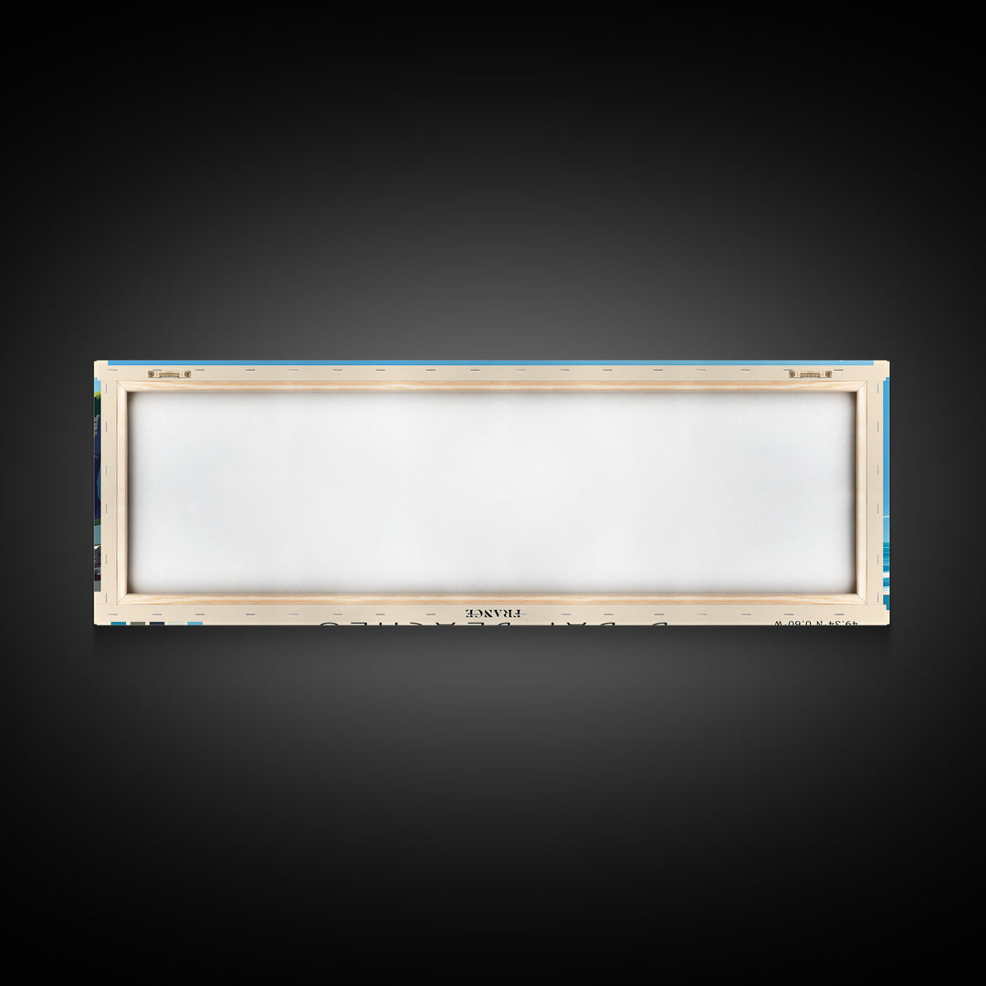 D-Day beaches, France Panoramic Beach Print, Vacation Gift, France Wall Art, Framed Canvas Print, Framed Beach Painting