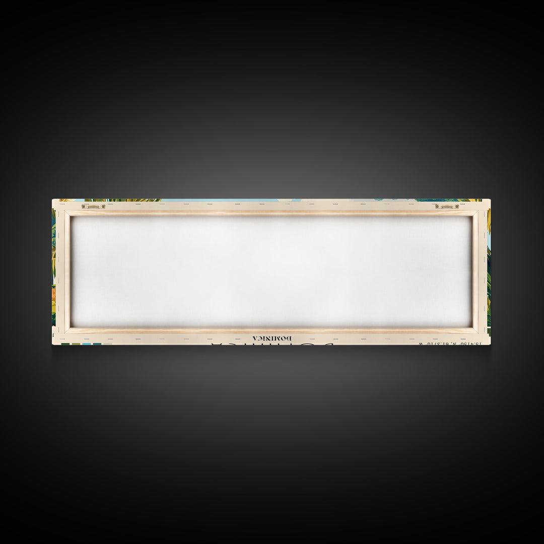 Dominica, Dominica Panoramic Beach Print, Vacation Gift, Dominica Wall Art, Framed Canvas Print, Framed Beach Painting