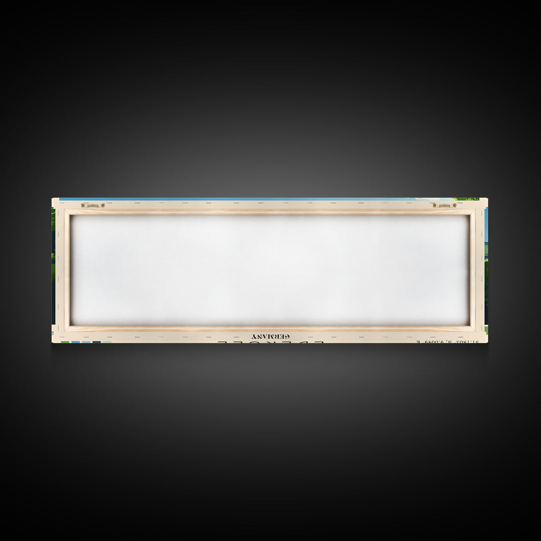 Edersee, Germany Panoramic Print, Vacation Gift, Germany Wall Art, Beach Painting, Beach Decor, Large Wall Art, Wood Frame Art