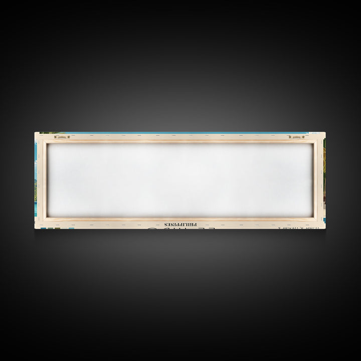 El Nido, Philippines Panoramic Print, Vacation Gift, Philippines Wall Art, Beach Painting, Beach Decor, Large Wall Art, Wood Frame Art