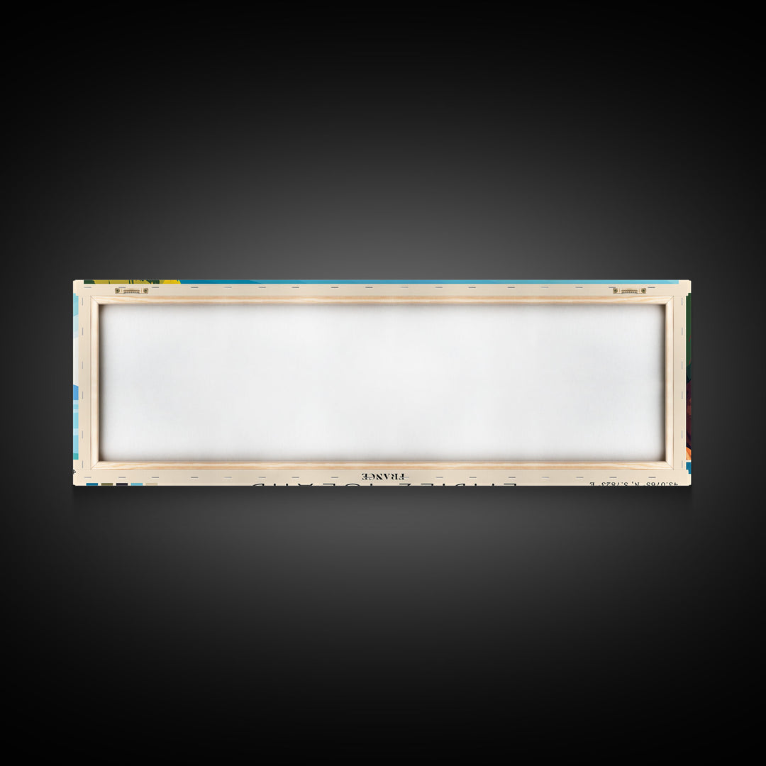 Embiez Island, France Panoramic Print, Vacation Gift, France Wall Art, Beach Painting, Beach Decor, Large Wall Art, Wood Frame Art