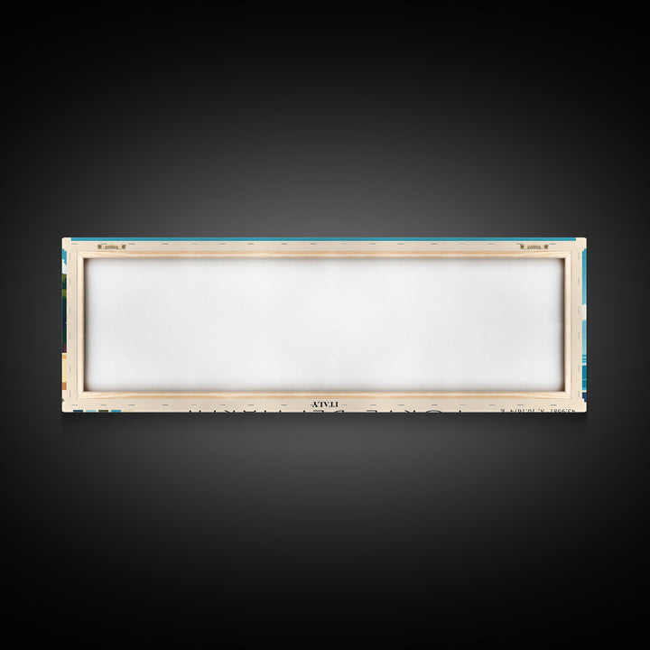 Forte dei Marmi, Italy Panoramic Beach Print, Vacation Gift, Italy Wall Art, Framed Canvas Print, Framed Beach Painting