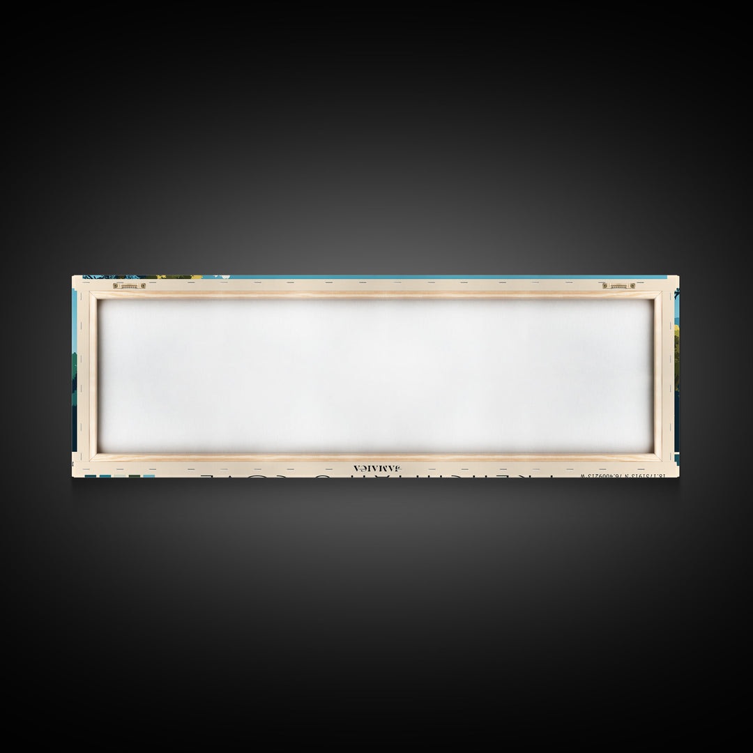 Frenchman’s Cove, Jamaica Panoramic Beach Print, Vacation Gift, Jamaica Wall Art, Beach Painting, Beach Decor, Beach Painting