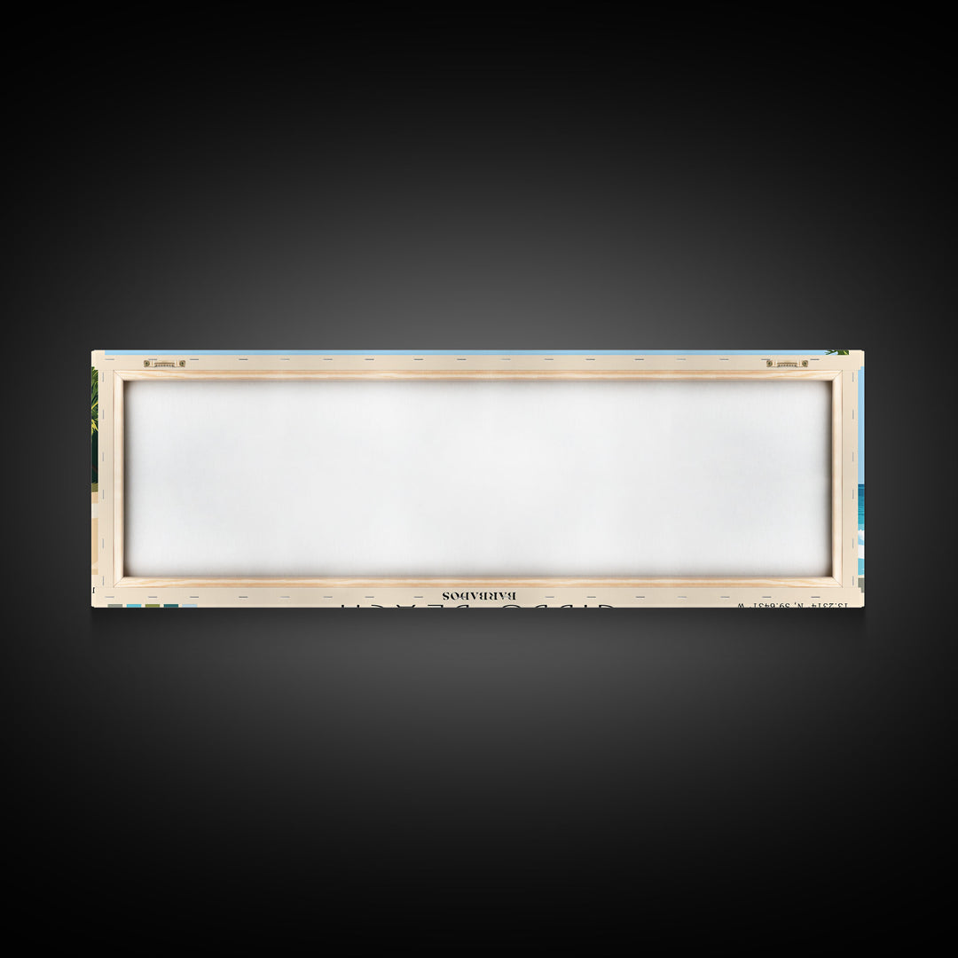 Gibbs Beach, Barbados Panoramic Beach Print, Vacation Gift, Barbados Wall Art, Beach Painting, Beach Decor, Beach Painting