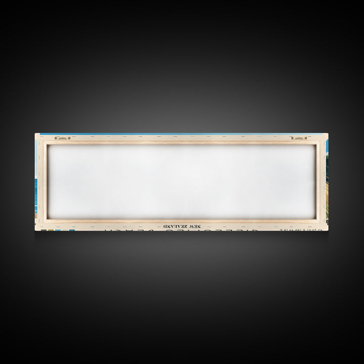 Gillespies Beach, New Zealand Panoramic Beach Print, Vacation Gift, New Zealand Wall Art, Framed Canvas Print, Framed Beach Painting