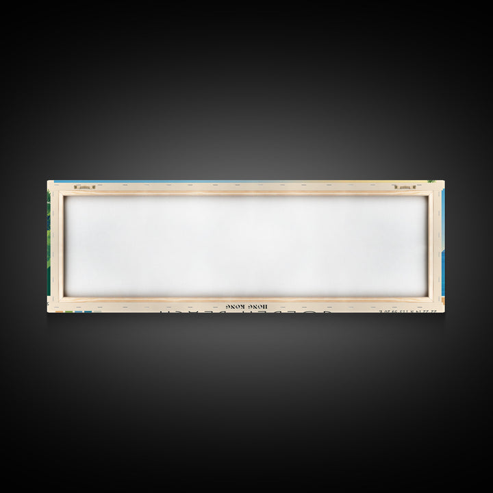 Golden Beach, Hong Kong Panoramic Beach Print, Vacation Gift, Hong Kong Wall Art, Beach Painting, Beach Decor, Beach Painting