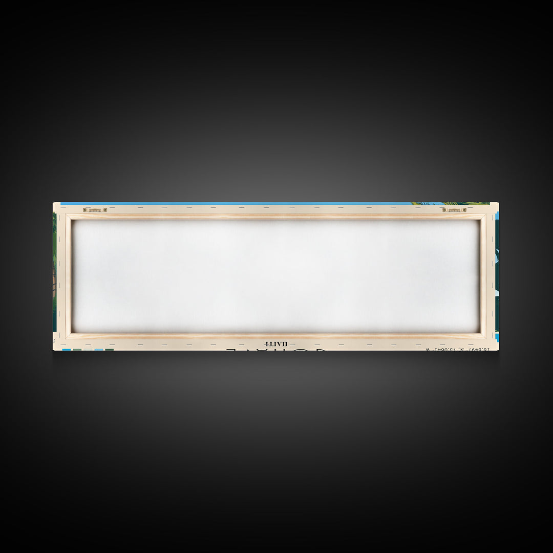 Gonâve, Haiti Panoramic Beach Print, Vacation Gift, Haiti Wall Art, Framed Canvas Print, Framed Beach Painting