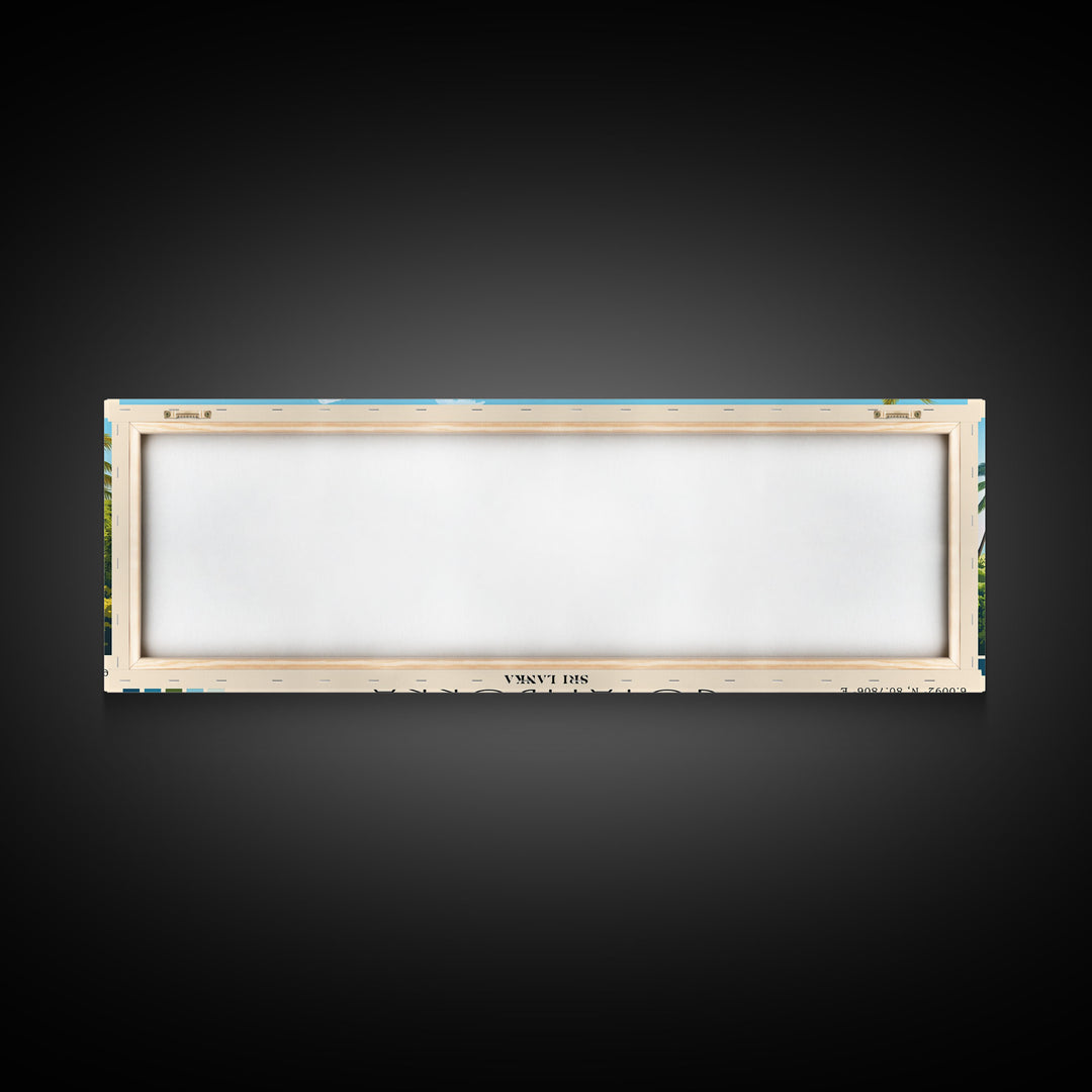 Goyambokka, Sri Lanka Panoramic Print, Vacation Gift, Sri Lanka Wall Art, Beach Painting, Beach Decor, Large Wall Art, Wood Frame Art