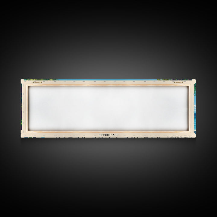 Grande Anse Beach, Seychelles Panoramic Beach Print, Vacation Gift, Seychelles Wall Art, Beach Painting, Beach Decor, Beach Painting