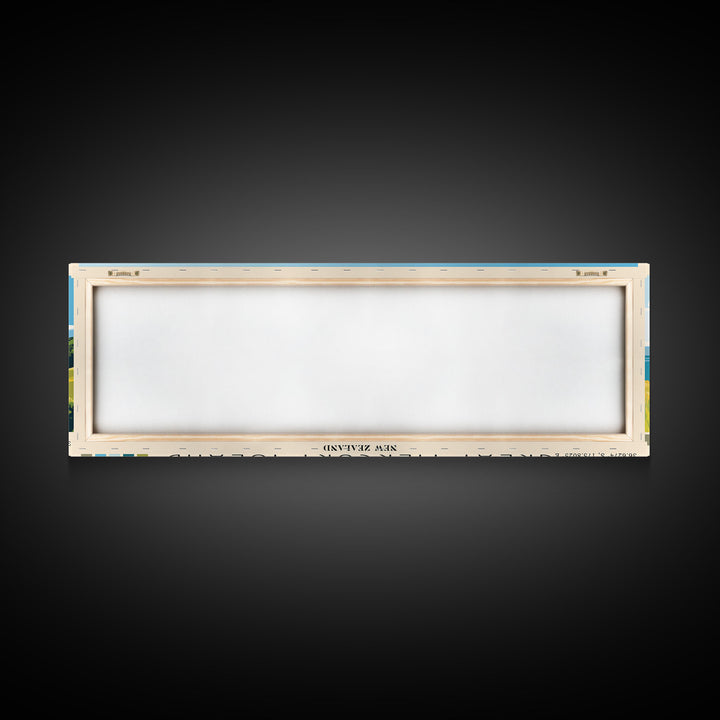 Great Mercury Island, New Zealand Panoramic Beach Print, Vacation Gift, New Zealand Wall Art, Framed Canvas Print, Framed Beach Painting