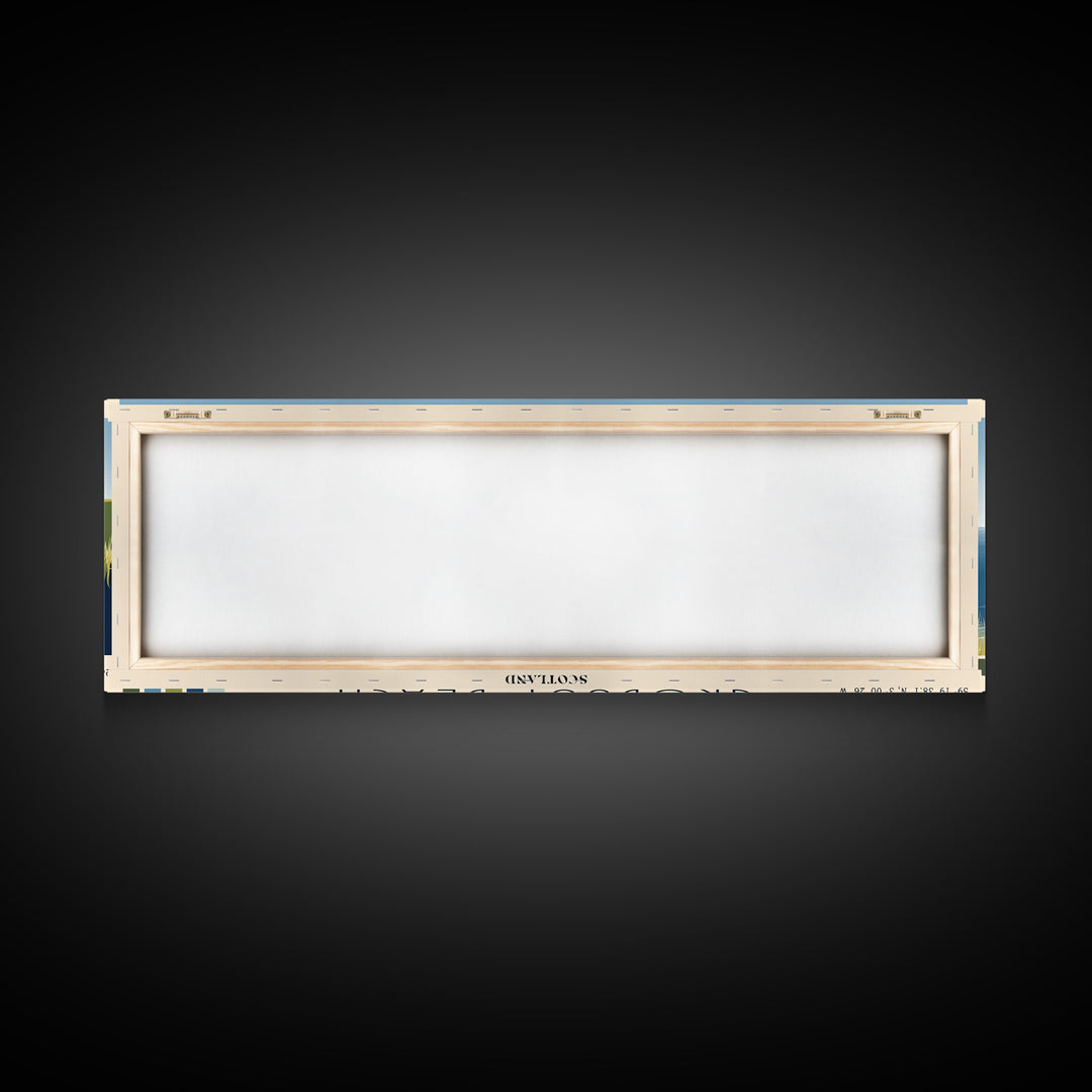 Grobust beach, Scotland Panoramic Beach Print, Vacation Gift, Scotland Wall Art, Beach Painting, Beach Decor, Beach Painting