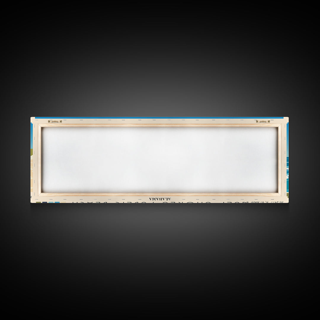 Gulf Shores Public Beach, Alabama Panoramic Beach Print, Vacation Gift, Alabama Wall Art, Beach Painting, Beach Decor, Beach Painting