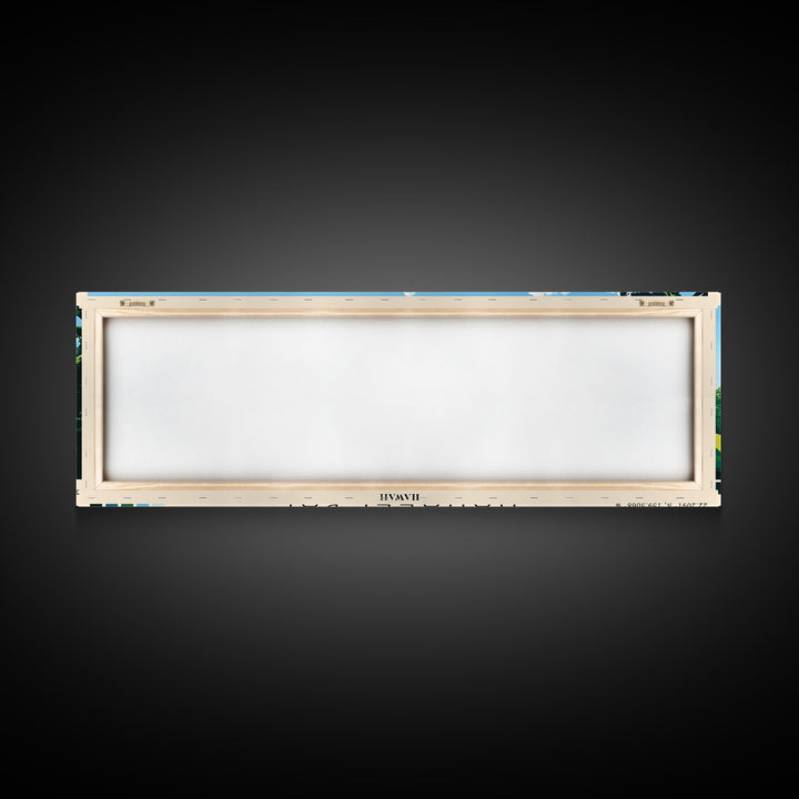 Hanalei Bay, Hawaii Panoramic Beach Print, Vacation Gift, Hawaii Wall Art, Framed Canvas Print, Framed Beach Painting