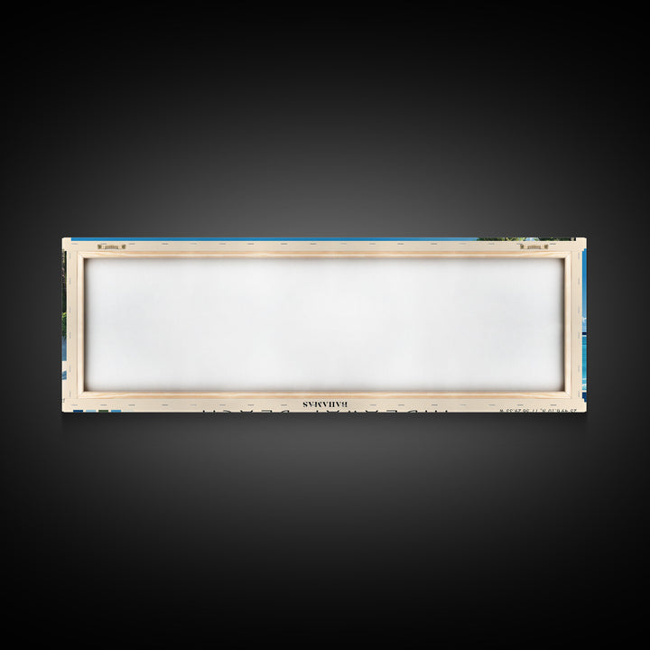 Hideaway Beach, Bahamas Panoramic Print, Vacation Gift, Bahamas Wall Art, Beach Painting, Beach Decor, Large Wall Art, Wood Frame Art