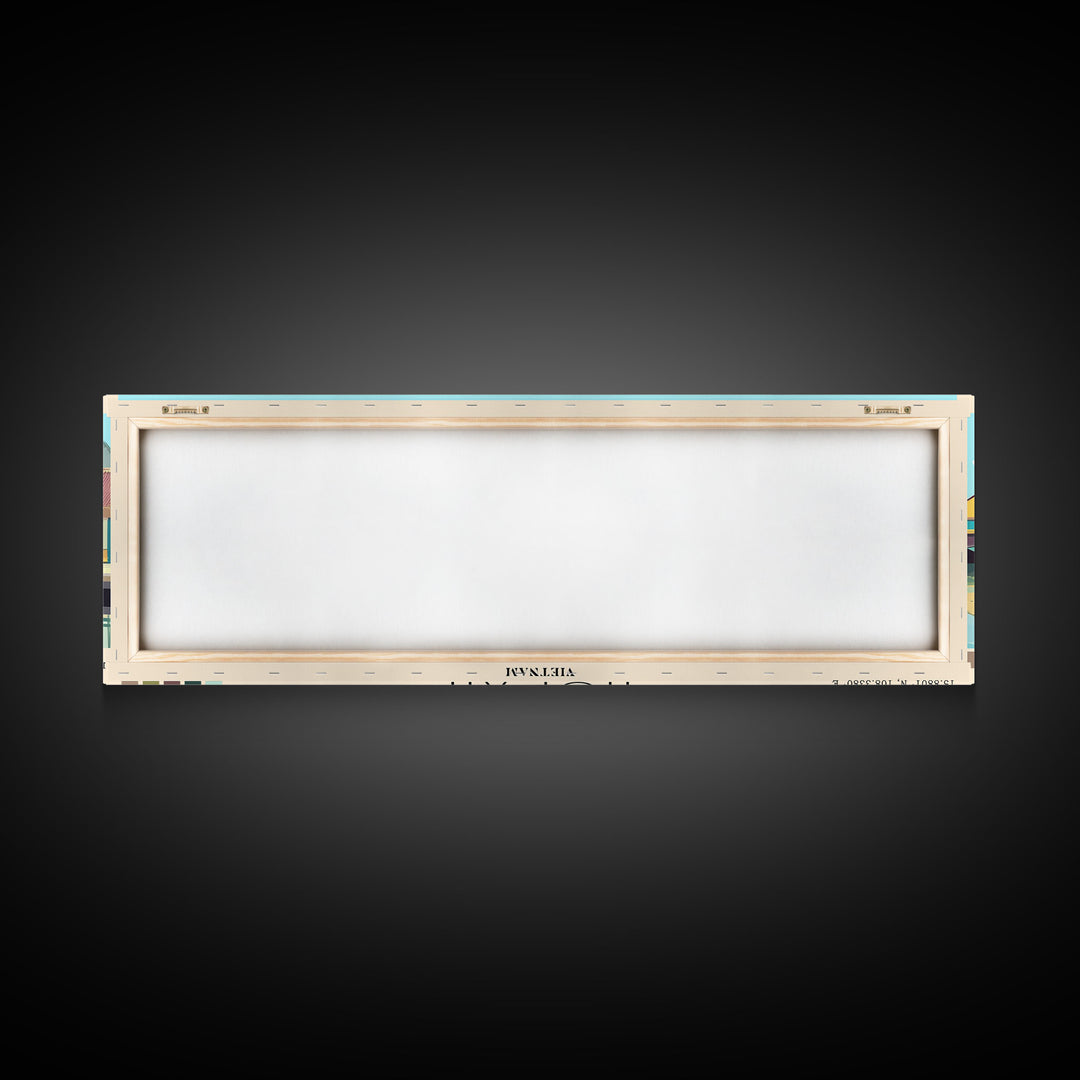 Hoi An, Vietnam Panoramic Beach Print, Vacation Gift, Vietnam Wall Art, Framed Canvas Print, Framed Beach Painting