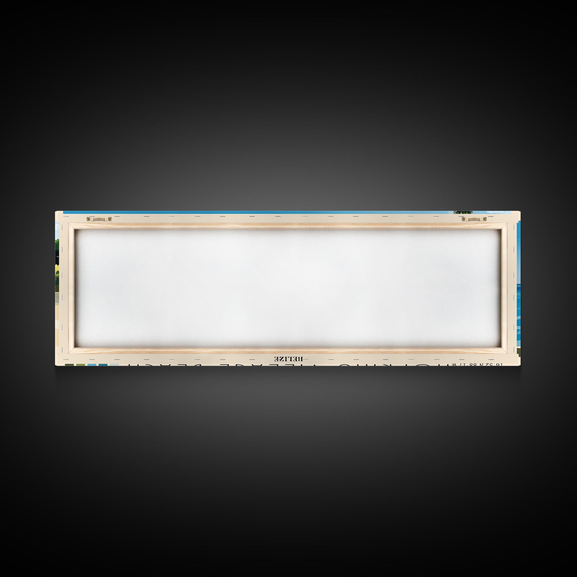 Hopkins Village Beach, Belize Panoramic Print, Vacation Gift, Belize Wall Art, Beach Painting, Beach Decor, Large Wall Art, Wood Frame Art