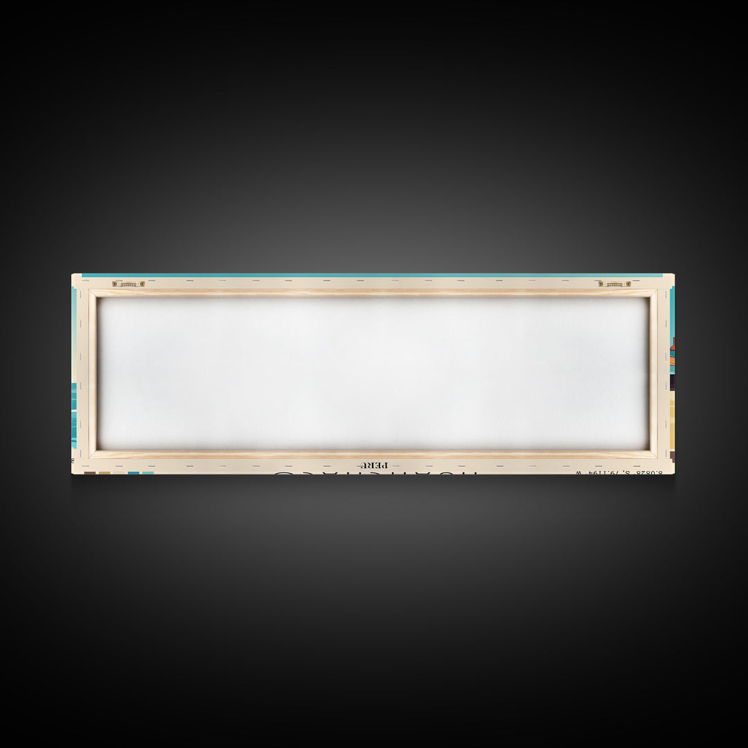 Huanchaco, Peru Panoramic Print, Vacation Gift, Peru Wall Art, Beach Painting, Beach Decor, Large Wall Art, Wood Frame Art