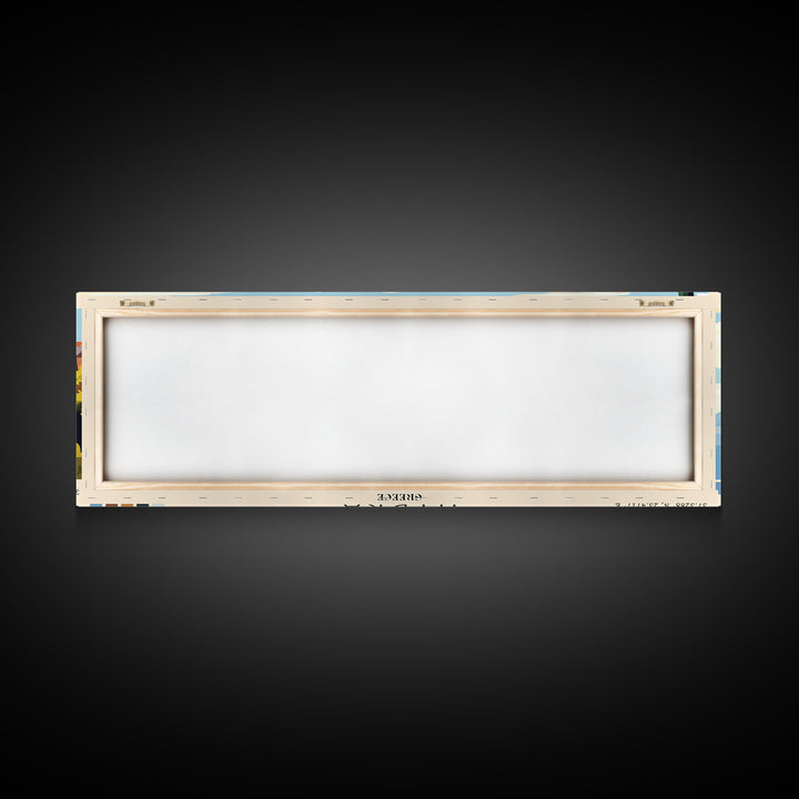 Hydra, Greece Panoramic Beach Print, Vacation Gift, Greece Wall Art, Framed Canvas Print, Framed Beach Painting