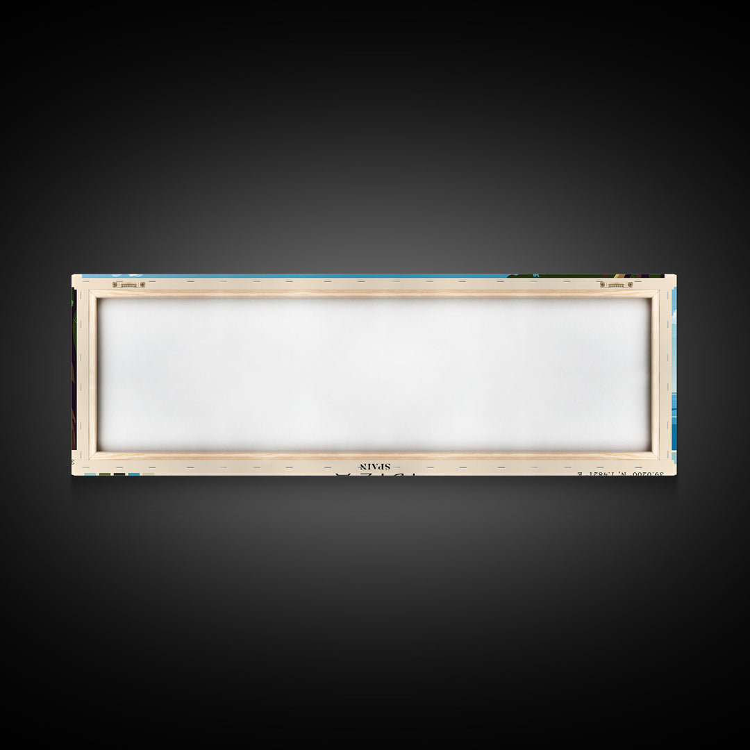 Ibiza, Spain Panoramic Print, Vacation Gift, Spain Wall Art, Vacation Wall Art, Vacatation Memories, Beach Decor, Beach Or Lakehouse Art