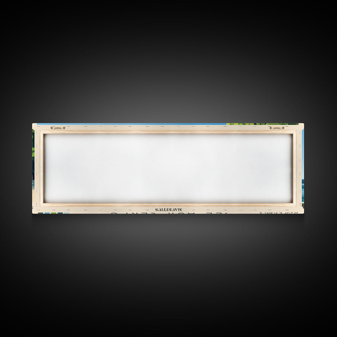 Ile aux Cerfs, Mauritius Panoramic Beach Print, Vacation Gift, Mauritius Wall Art, Framed Canvas Print, Framed Beach Painting