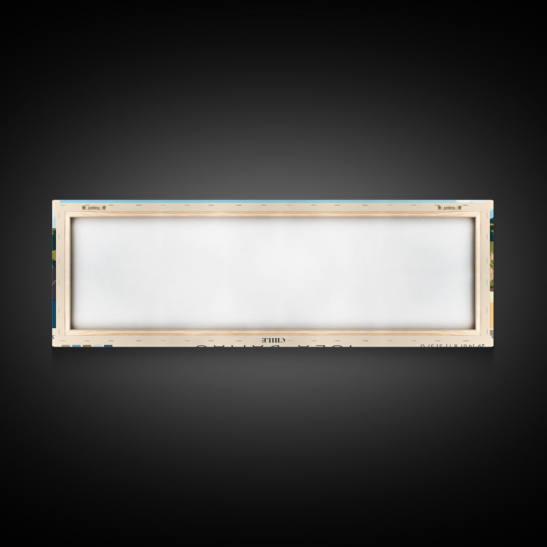 Isla Damas, Chile Panoramic Print, Vacation Gift, Chile Wall Art, Beach Painting, Beach Decor, Large Wall Art, Wood Frame Art